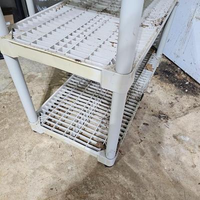 Six Tan Plastic Storage Shelves (G-JS)