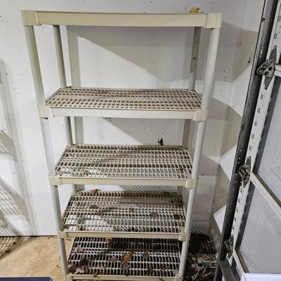 Six Tan Plastic Storage Shelves (G-JS)