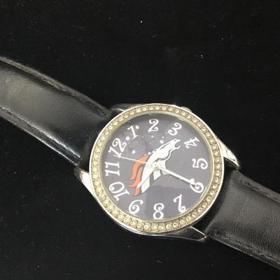 Denver Bronco Watch. Leather Band