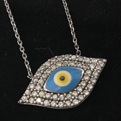 Petite Italy 925 All Seeing Eye ?️ Pendant marked with Chain
