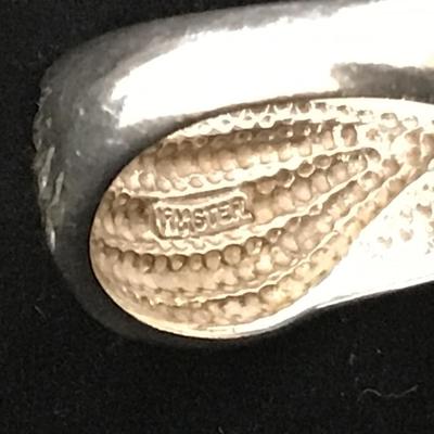 Marked Sterling Silver Ring Wide Band