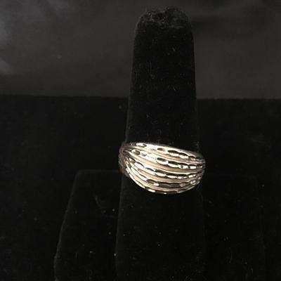 Marked Sterling Silver Ring Wide Band