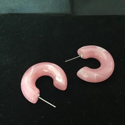 Costume Pink Swirl Earrings