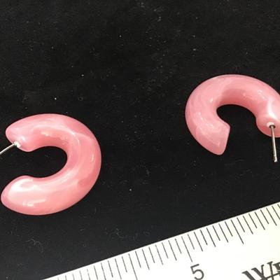 Costume Pink Swirl Earrings