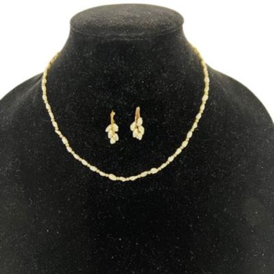 Stamped and/or Tested 14K Gold Pearl Set [6.07g]