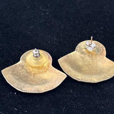 Rockies baseball gold toned earrings