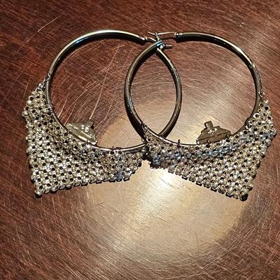 Crystal Embellished Circle Earrings - Swarovski