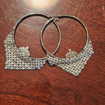 Crystal Embellished Circle Earrings - Swarovski