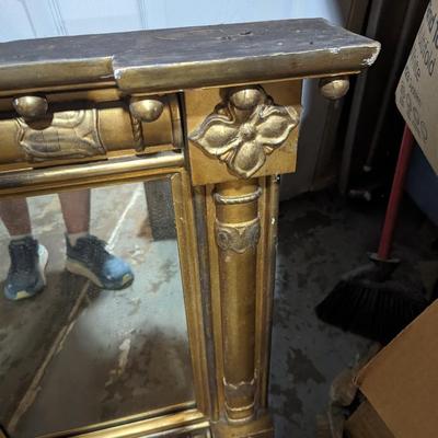 Large Gold Tone Wall Mirror