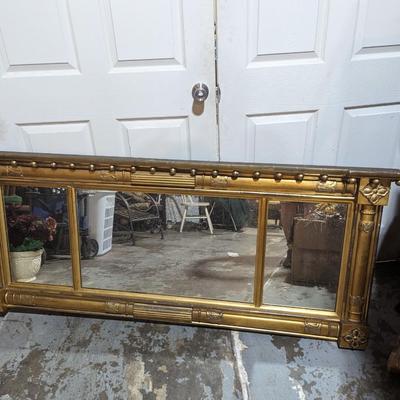 Large Gold Tone Wall Mirror