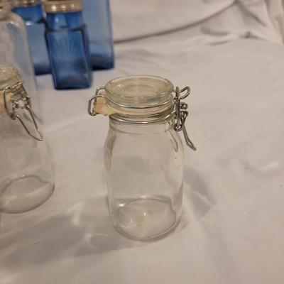 Green and Blue Glass Jars and More (LR-CE)
