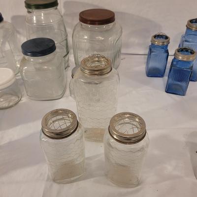 Green and Blue Glass Jars and More (LR-CE)