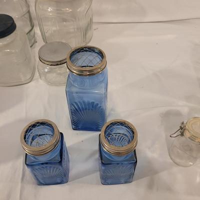 Green and Blue Glass Jars and More (LR-CE)