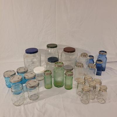 Green and Blue Glass Jars and More (LR-CE)