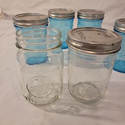 Green and Blue Glass Jars and More (LR-CE)