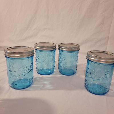 Green and Blue Glass Jars and More (LR-CE)