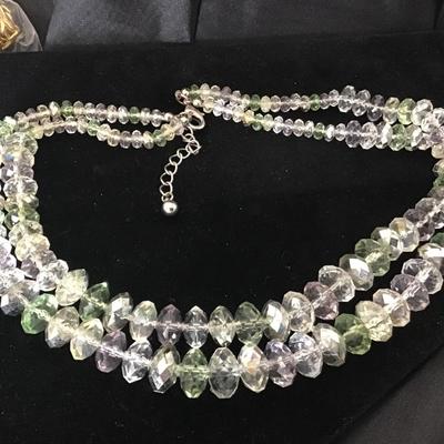 Faux Fauceted Glass Necklace