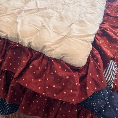 Americana Puff Patchwork Quilt and Bedskirt (P-DZ)