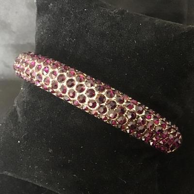 Gorgeous Hinged Purple Rhinestone Bracelet