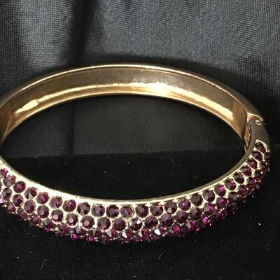 Gorgeous Hinged Purple Rhinestone Bracelet