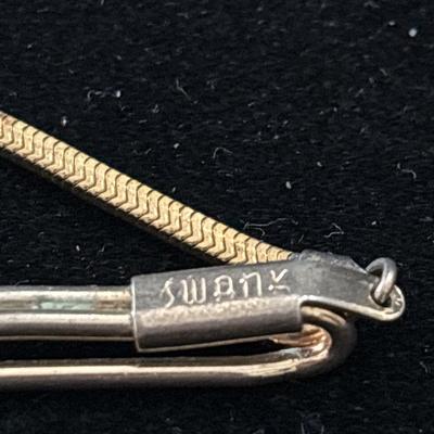 Swank Tie Chain Vintage Cube Snake Chain Lariat Adjustable