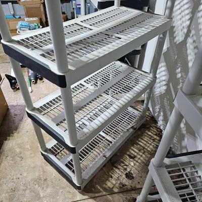 Four Grey Keter Storage Shelves (G-JS)
