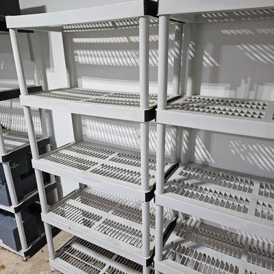 Four Grey Keter Storage Shelves (G-JS)