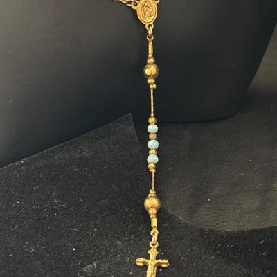 Gold Filled Rosary Guadalupe Necklace Beads