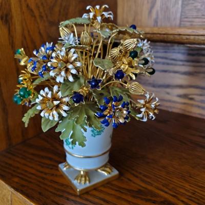 Handpainted Herend Hungary Vase with flowers