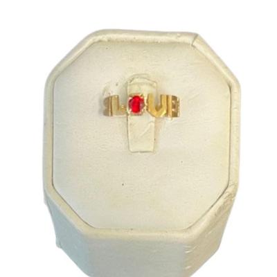 Tested 9.23K Gold Ruby "Love" Ring [2.12g]