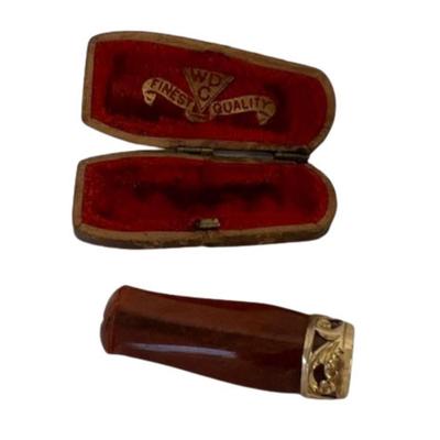 Antique W.D. Amber Cigar Holder