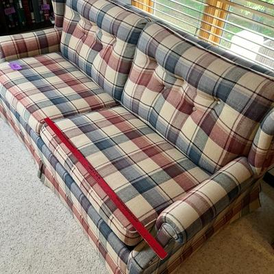 Plaid loveseat sleeper sofa