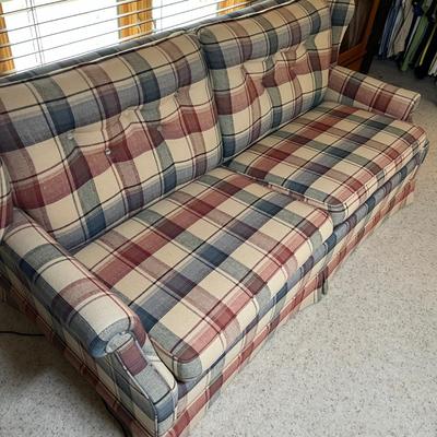 Plaid loveseat sleeper sofa