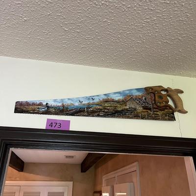 Painted saw art piece