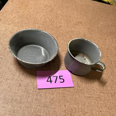 Granite ware cup & bowl