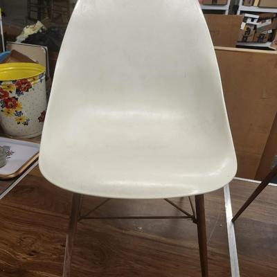 Pair of MCM molded plastic chairs