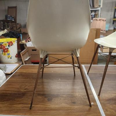 Pair of MCM molded plastic chairs