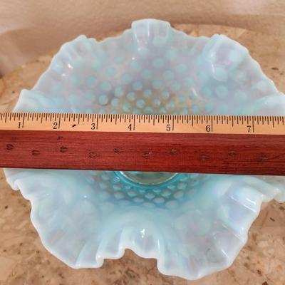 Fenton Blue Hobnail Epergne Bowl