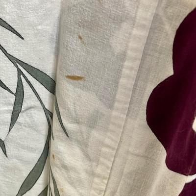 Vintage Authentic Japanese Yukata Kimono Decorated with Purple Orchids Flowers