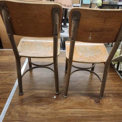 Pair of grade school children's chairs