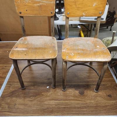 Pair of grade school children's chairs
