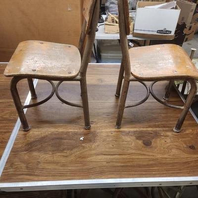 Pair of grade school children's chairs