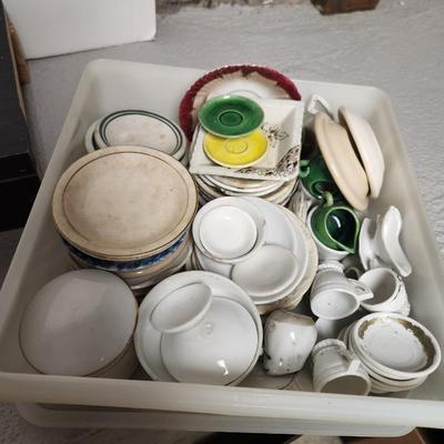 Antique child's dishes lot plus
