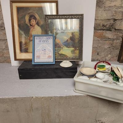 Antique child's dishes lot plus