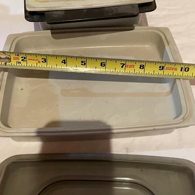 MICROWAVE COOKWARE & A WALL MOUNTED CAN OPENER