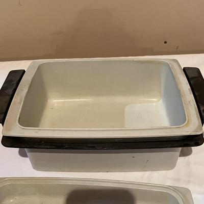 MICROWAVE COOKWARE & A WALL MOUNTED CAN OPENER