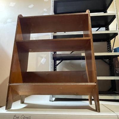 STORAGE SHELVES AND SMALL BOOKCASE