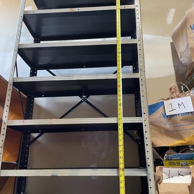 STORAGE SHELVES AND SMALL BOOKCASE