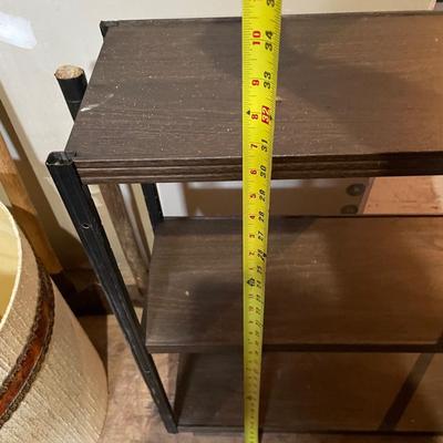 STORAGE SHELVES AND SMALL BOOKCASE