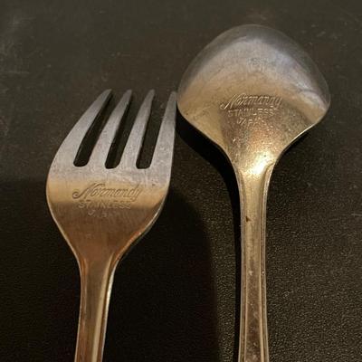 PARTIAL SET OF NORMANDY STAINLESS FLATWARE, CUTLERY & KITCHEN UTENSILS